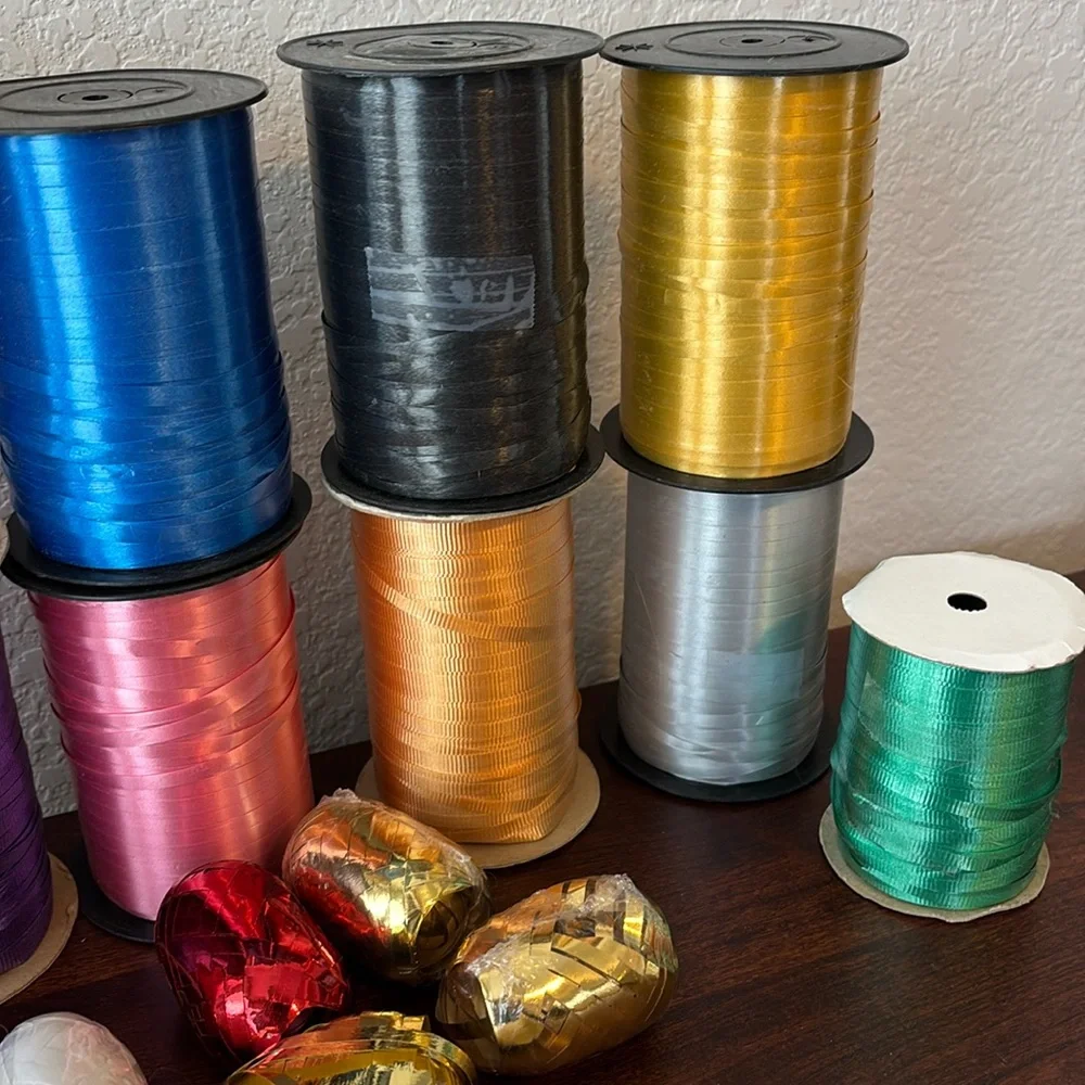 3/16” Curling ribbon lot - assorted sizes & colors- approx 5,000 yards!